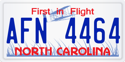 NC license plate AFN4464