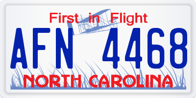 NC license plate AFN4468