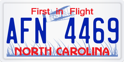 NC license plate AFN4469