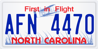 NC license plate AFN4470