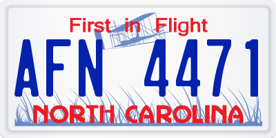 NC license plate AFN4471