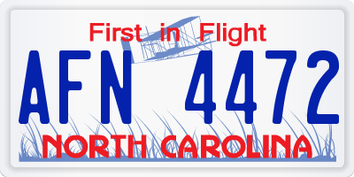 NC license plate AFN4472