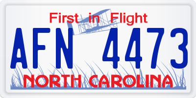 NC license plate AFN4473
