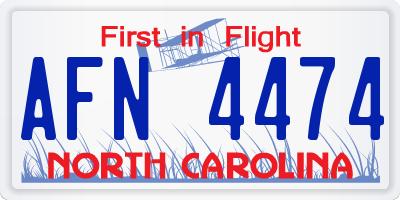 NC license plate AFN4474