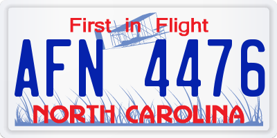 NC license plate AFN4476