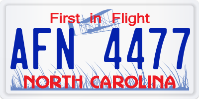 NC license plate AFN4477