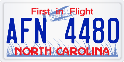NC license plate AFN4480