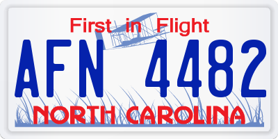 NC license plate AFN4482