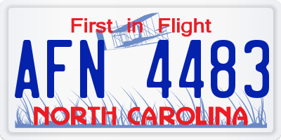 NC license plate AFN4483