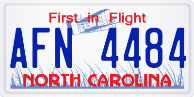 NC license plate AFN4484