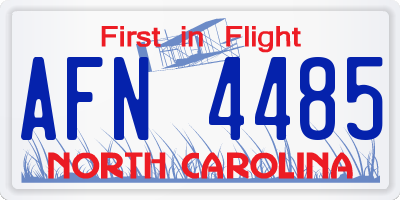 NC license plate AFN4485