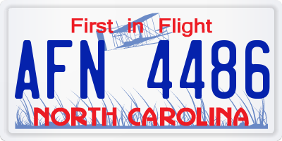 NC license plate AFN4486