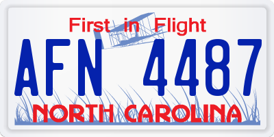 NC license plate AFN4487