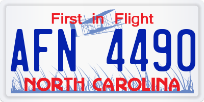 NC license plate AFN4490