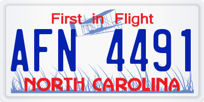 NC license plate AFN4491