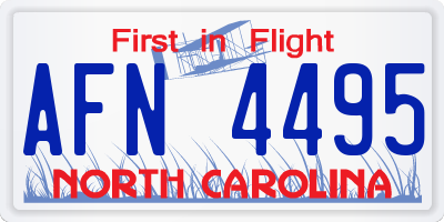NC license plate AFN4495