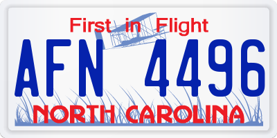NC license plate AFN4496