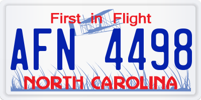 NC license plate AFN4498