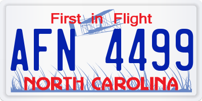 NC license plate AFN4499