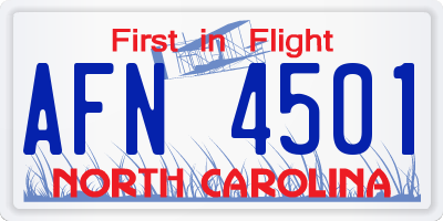 NC license plate AFN4501