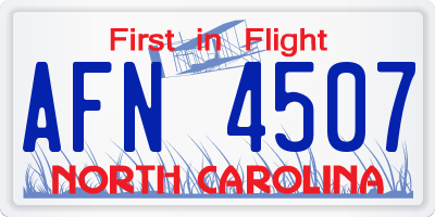 NC license plate AFN4507