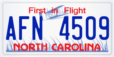 NC license plate AFN4509