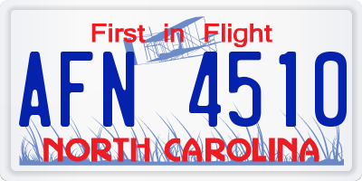 NC license plate AFN4510