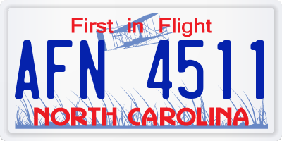 NC license plate AFN4511