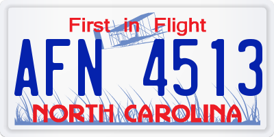 NC license plate AFN4513