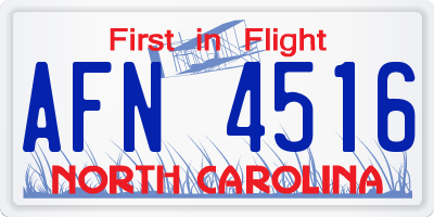 NC license plate AFN4516