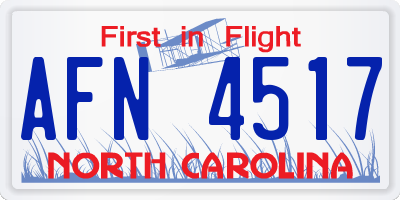 NC license plate AFN4517