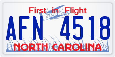 NC license plate AFN4518