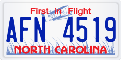 NC license plate AFN4519