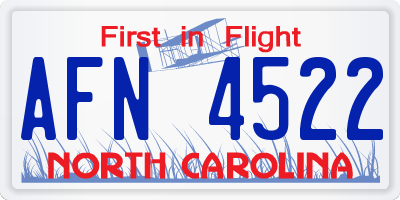 NC license plate AFN4522