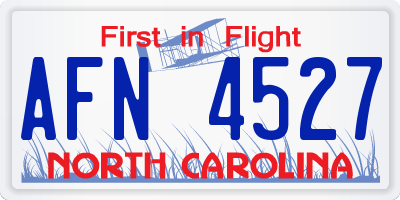 NC license plate AFN4527