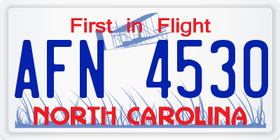 NC license plate AFN4530