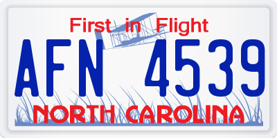 NC license plate AFN4539