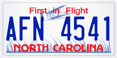 NC license plate AFN4541