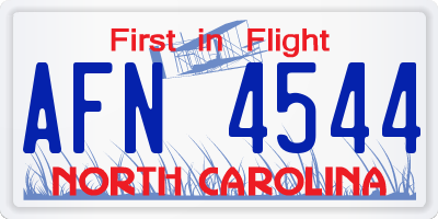 NC license plate AFN4544
