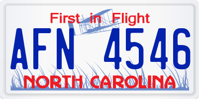 NC license plate AFN4546