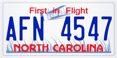 NC license plate AFN4547