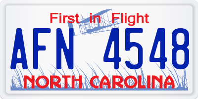 NC license plate AFN4548