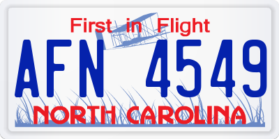 NC license plate AFN4549