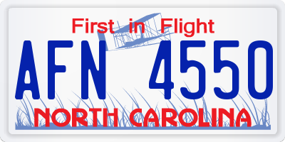 NC license plate AFN4550