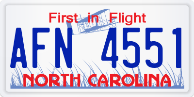 NC license plate AFN4551
