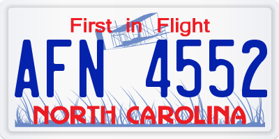 NC license plate AFN4552