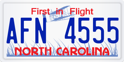 NC license plate AFN4555