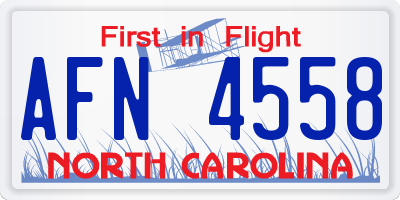 NC license plate AFN4558