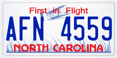 NC license plate AFN4559