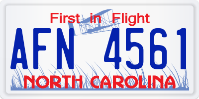 NC license plate AFN4561